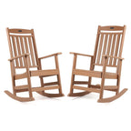 Vrakae All Weather Outdoor High Back Rocking Chair Set of 2