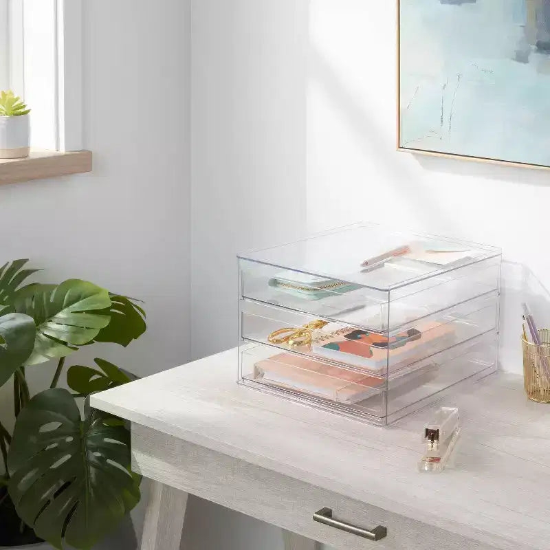 Meuble de rangement polyvalent à 3 tiroirs transparent - Brightroom™
