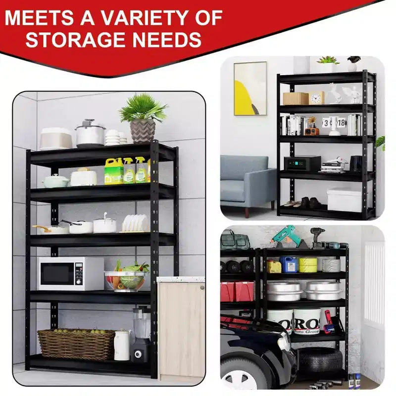 Étagère de garage Atlas 5 tablettes 122 cm x 46 cm x 183 cm, robustes, supporte 4536 kg, gris foncé : Acier, tablettes ajustables, résistant à la rouille