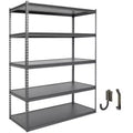 Atlas Shelving 5-Tier 48"x24"x72" 3250lbs Steel Boltless Shelving with Laminate Deck Hammetone: Adjustable Rust-Resistant Storage Racks