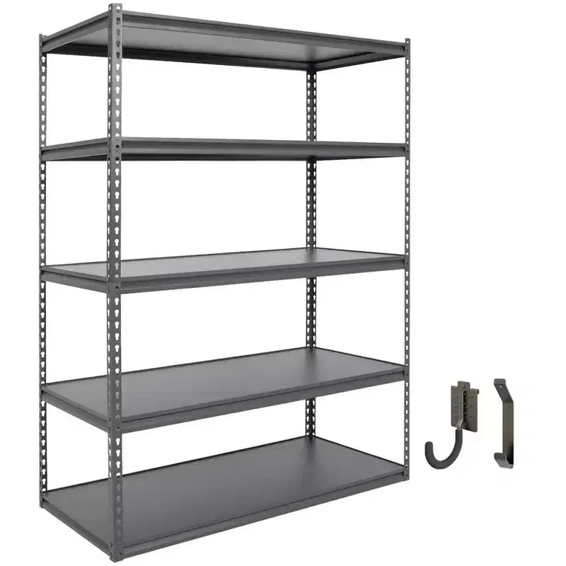 Atlas Shelving 5-Tier 48"x24"x72" 3250lbs Steel Boltless Shelving with Laminate Deck Hammetone: Adjustable Rust-Resistant Storage Racks