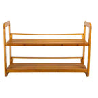 Organize It All 2 Tier Stackable Shoe Rack Lohas Collection: Bamboo Shoe Organizer, Closet Storage, Holds 6 Pairs, Tan
