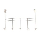 Spectrum Diversified Duche Stainless Steel Over The Door 5 Hook Rack Silver