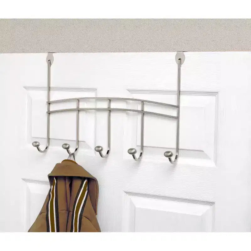 Spectrum Diversified Duche Support mural à 5 crochets en acier inoxydable pour porte, argenté