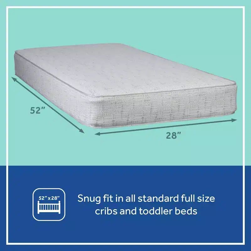 Matelas de berceau et pour tout-petit Sealy Cozy Rest 2 en 1 extra ferme : hypoallergénique, housse imperméable, à ressorts, épaisseur de 13,3 cm
