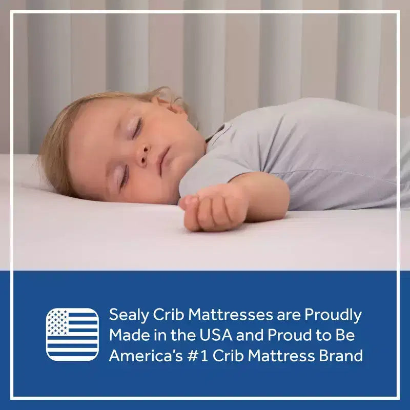 Matelas de berceau et pour tout-petit Sealy Cozy Rest 2 en 1 extra ferme : hypoallergénique, housse imperméable, à ressorts, épaisseur de 13,3 cm