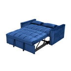 Causeuse de futon moderne en velours avec dossier inclinable et poches, 2 places – Gris foncé / Gris clair / Bleu / Noir