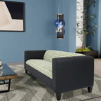 Coast to Coast Sofas Mid Century Modern 3 Seater Sofa Faux Leather Solid Wood Frame Upholstered
