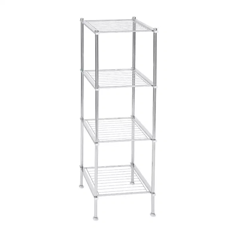 Étagère de rangement chromée à 4 niveaux Metro Collection - Organisez tout