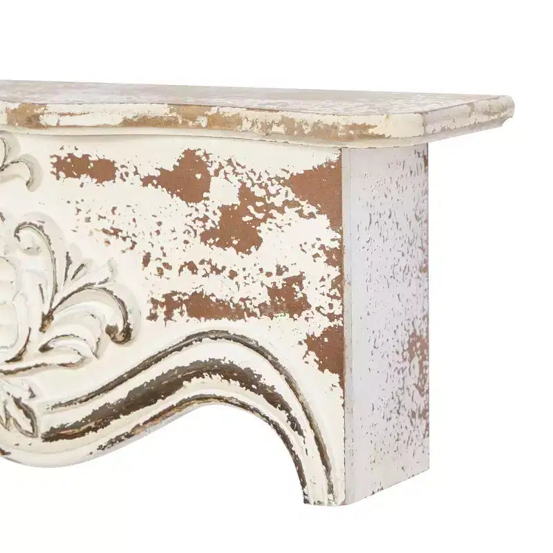 Étagère murale rustique en sapin de 71 x 23 cm – Olivia & May : Décoration vintage, sans crochets, entièrement assemblée