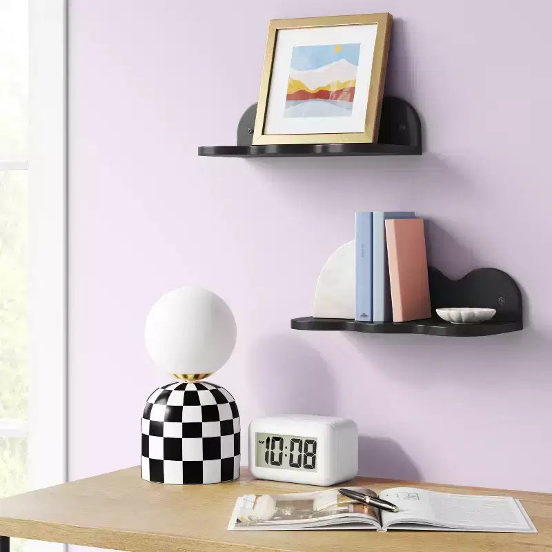 Étagère murale ondulée de 30 cm, paquet de 2, noire - Room Essentials™