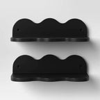 Étagère murale ondulée de 30 cm, paquet de 2, noire - Room Essentials™