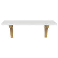 24" x 9" Corblynd Traditional Wood Wall Shelf White/Gold - Kate & Laurel: Bracket Shelf, Open Shelving Design, Includes Brackets