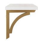 Étagère murale traditionnelle Corblynd en bois, 24 po x 9 po, blanc/or - Kate & Laurel : Étagère avec consoles, Design ouvert, Consoles incluses