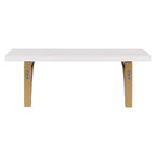 Étagère murale traditionnelle Corblynd en bois, 24 po x 9 po, blanc/or - Kate & Laurel : Étagère avec consoles, Design ouvert, Consoles incluses