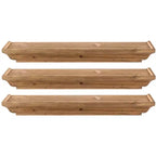 Kiera Grace 24" x 3.15" 3pc Muskoka Fitz Wooden Shelf Set Brown: Modern Floating Wall Organizers, No Assembly Required