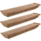 Kiera Grace 24" x 3.15" 3pc Muskoka Fitz Wooden Shelf Set Brown: Modern Floating Wall Organizers, No Assembly Required