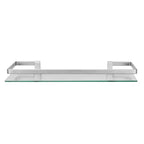 Danya B. 19.75" Floating Glass Bathroom Wall Shelf Chrome: Tempered Glass, Glossy Finish, Includes Mounting Hardware