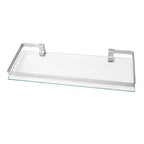 Danya B. Étagère murale de salle de bain flottante 19,75 po en verre chromé : Verre trempé, finition brillante, quincaillerie de montage incluse