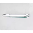 Danya B. Étagère murale de salle de bain flottante 19,75 po en verre chromé : Verre trempé, finition brillante, quincaillerie de montage incluse
