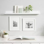 Étagère murale en métal Mezzo Modern par Kate & Laurel All Things Decor, 91,4 cm x 12,7 cm, blanc : à fixer au mur, quincaillerie incluse