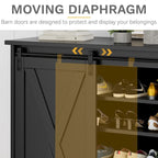 Farmhouse Shoe Cabinet with Sliding Door Shoe Bench 5-Tier Shoe Storage Cabinet with Adjustable Shelves for 20 Pairs