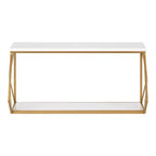 Étagère murale décorative Brost bois/métal blanc/or 21 po x 11 po – Kate & Laurel All Things Decor : Rangement moderne à 2 niveaux