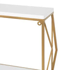 Étagère murale décorative Brost bois/métal blanc/or 21 po x 11 po – Kate & Laurel All Things Decor : Rangement moderne à 2 niveaux