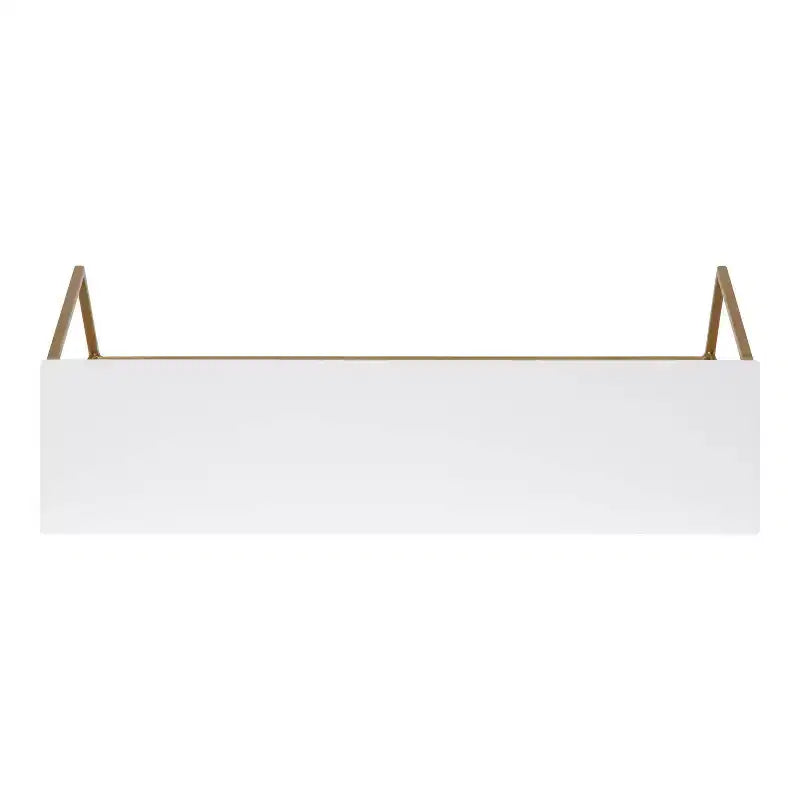 Étagère murale décorative Brost bois/métal blanc/or 21 po x 11 po – Kate & Laurel All Things Decor : Rangement moderne à 2 niveaux