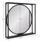 Miroir mural fonctionnel McCauley 24" x 24" noir - Kate & Laurel All Things Decor : Géométrique moderne, cadre en fer, aucun assemblage requis