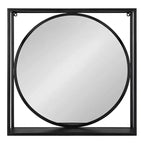 Miroir mural fonctionnel McCauley 24" x 24" noir - Kate & Laurel All Things Decor : Géométrique moderne, cadre en fer, aucun assemblage requis