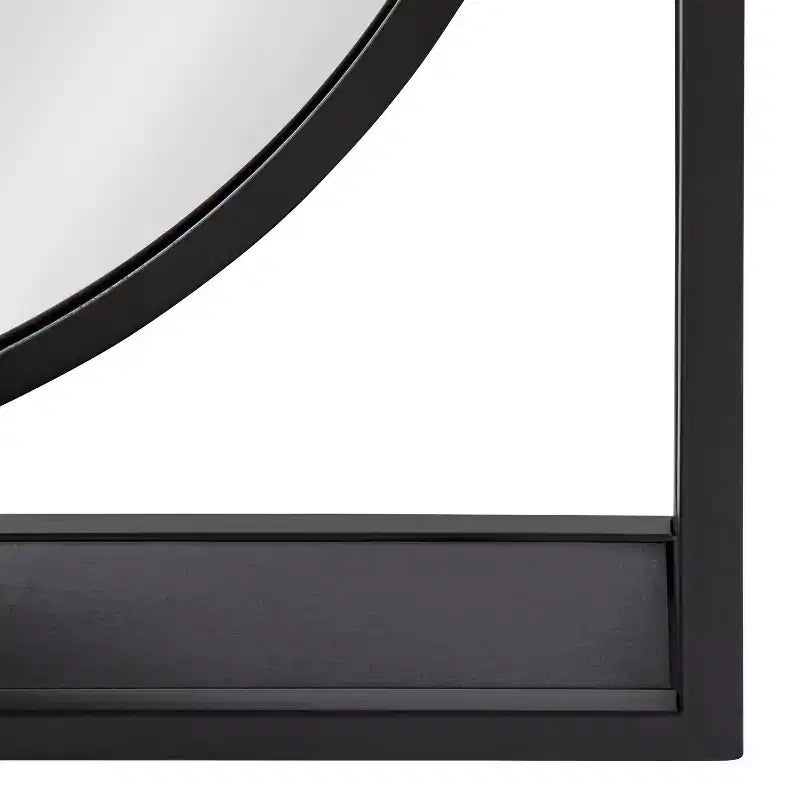Miroir mural fonctionnel McCauley 24" x 24" noir - Kate & Laurel All Things Decor : Géométrique moderne, cadre en fer, aucun assemblage requis