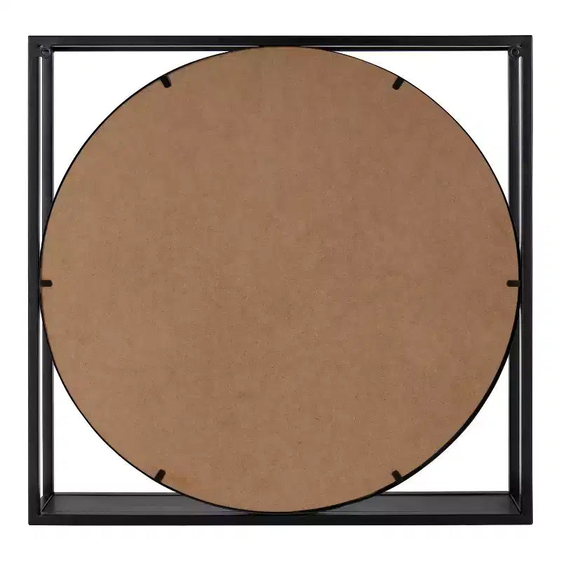 Miroir mural fonctionnel McCauley 24" x 24" noir - Kate & Laurel All Things Decor : Géométrique moderne, cadre en fer, aucun assemblage requis