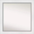 32" x 32" Eva White Silver Framed Square Mirror for Bathroom - Amanti Art: Includes Mounting Hardware, Polystyrene Frame