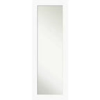 20" x 54" Non-Beveled Cabinet White Full Length on The Door Mirror - Amanti Art: Easy Door/Wall Mount, Polystyrene Frame