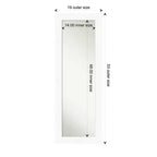 Miroir de porte sur toute la longueur 20" x 54" blanc, sans biseau pour armoire - Amanti Art : Fixation facile sur porte/mur, cadre en polystyrène