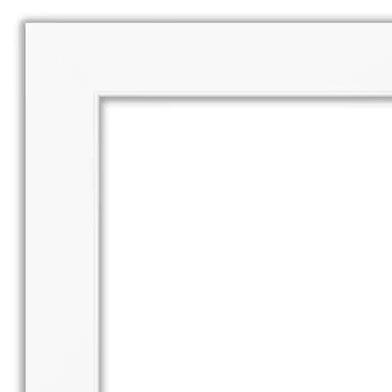 Miroir de porte sur toute la longueur 20" x 54" blanc, sans biseau pour armoire - Amanti Art : Fixation facile sur porte/mur, cadre en polystyrène