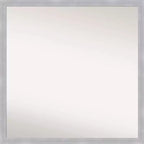 28" x 28" Non-Beveled Grace Brushed Nickel Narrow Wall Mirror - Amanti Art: Modern Square, Includes Mounting Hardware