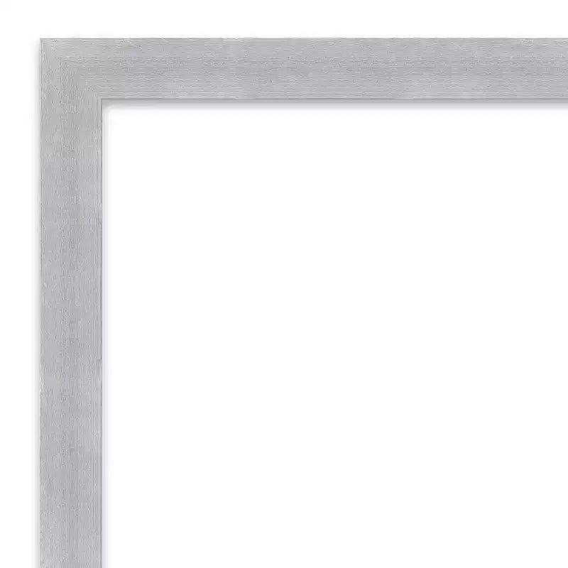 Miroir mural étroit Grace non biseauté 28 po x 28 po en nickel brossé - Amanti Art : Carré moderne, quincaillerie de montage incluse