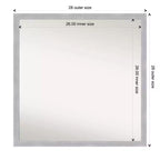 Miroir mural étroit Grace non biseauté 28 po x 28 po en nickel brossé - Amanti Art : Carré moderne, quincaillerie de montage incluse