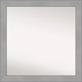 30" x 30" Non-Beveled Vista Brushed Nickel Bathroom Wall Mirror - Amanti Art: Modern Square Polystyrene Frame, Wall Mounted