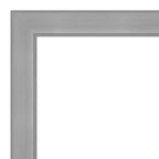 Miroir mural de salle de bain Vista non biseauté 30" x 30" en nickel brossé - Amanti Art : Cadre carré moderne en polystyrène, à fixer au mur