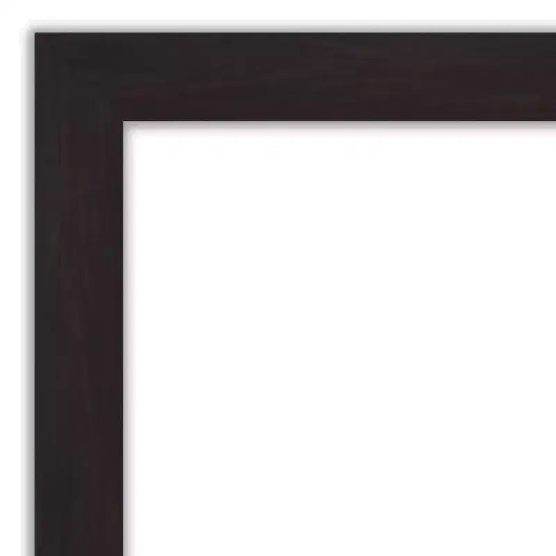 Miroir mural étroit expresso non biseauté de 42 po x 31 po - Amanti Art