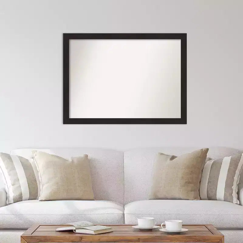 Miroir mural étroit expresso non biseauté de 42 po x 31 po - Amanti Art
