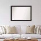 Miroir mural étroit expresso non biseauté de 42 po x 31 po - Amanti Art