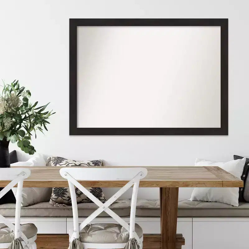Miroir mural étroit expresso non biseauté de 42 po x 31 po - Amanti Art