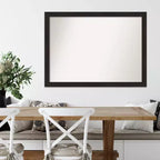 Miroir mural étroit expresso non biseauté de 42 po x 31 po - Amanti Art