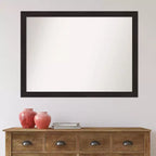 Miroir mural étroit expresso non biseauté de 42 po x 31 po - Amanti Art