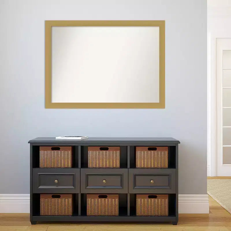 Miroir mural Grace biseauté en or brossé 42" x 31" - Amanti Art
