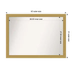 Miroir mural Grace biseauté en or brossé 42" x 31" - Amanti Art